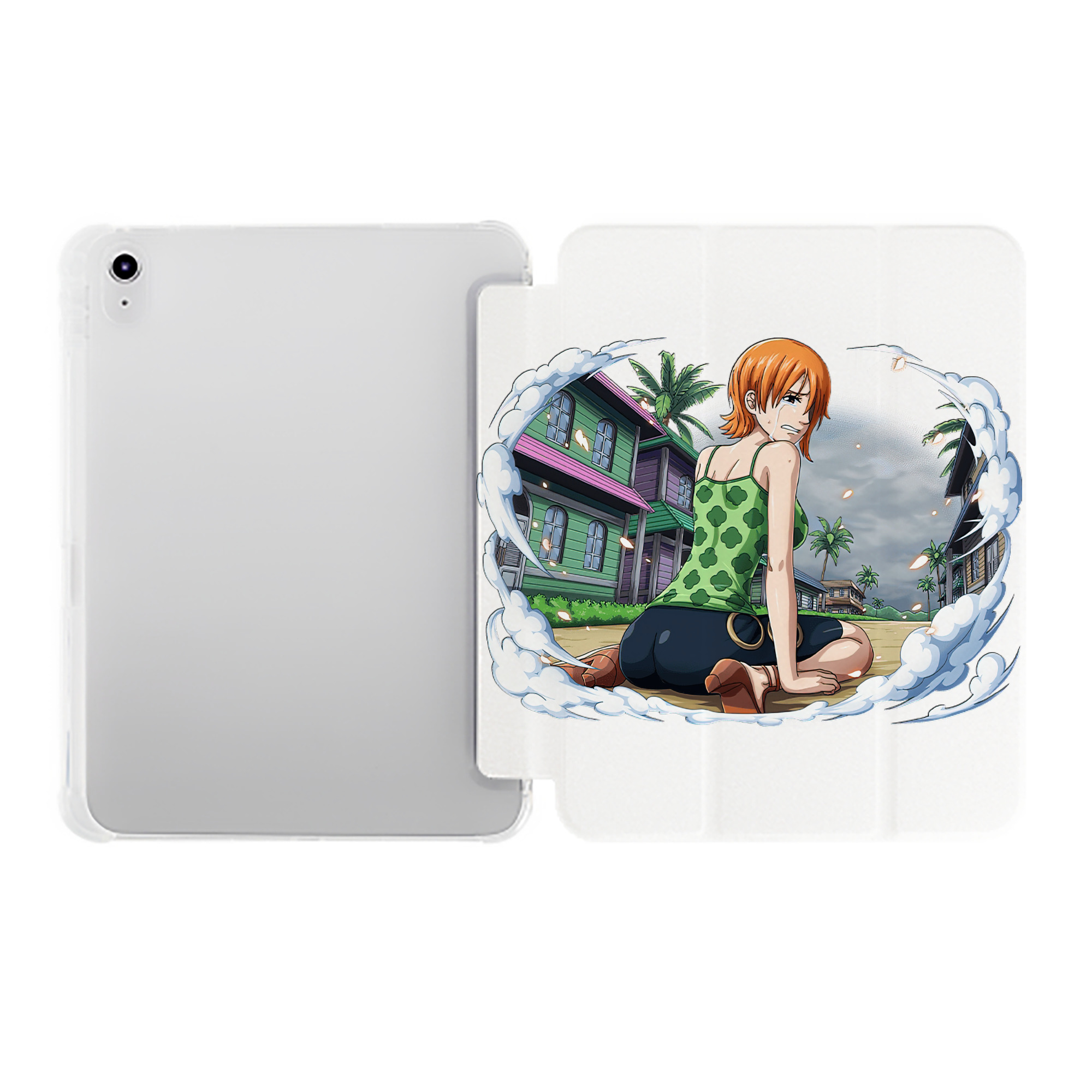 （画像用） ワンピース ナミ ONE PIECE Nami IPad ケース ペン収納付き 三つ折りスタンド PUレザー×シリコン 対応機種9.5/10.5/10.9インチ